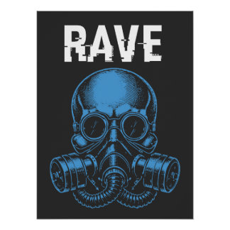 Poster Rave Skull Gas Mask