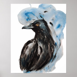 Poster Raven Magie Harmonie Totem Harmonie Aquarelle Myst