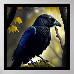 Poster Raven rustique - Natures Guardian