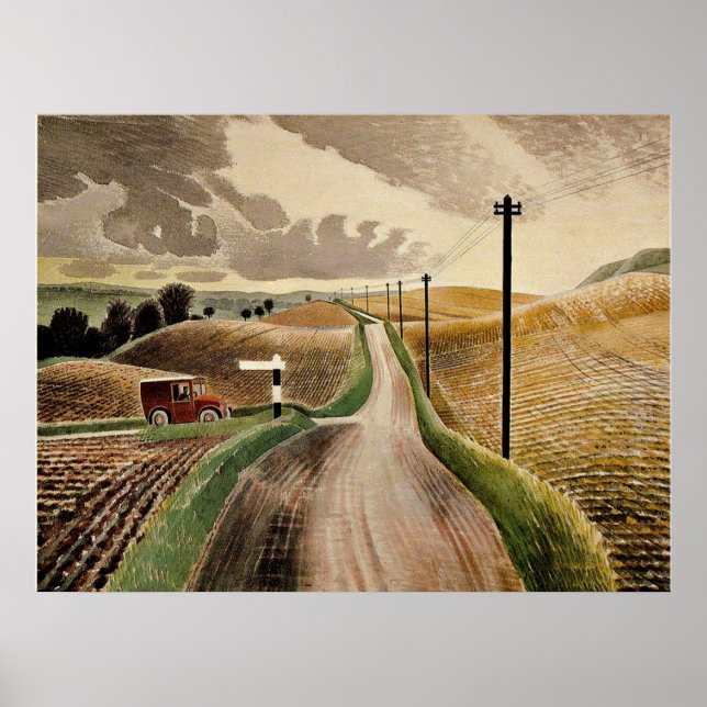 Poster Ravilieux—Paysage du Wiltshire, (Devant)