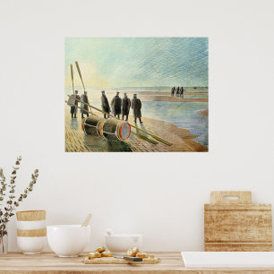Poster Ravilious - Travail dangereux à marée basse,
