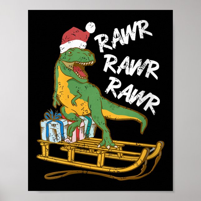Poster Rawr Rawr Rawr Rawr Rawr Funny Christmas Dino Slei (Devant)