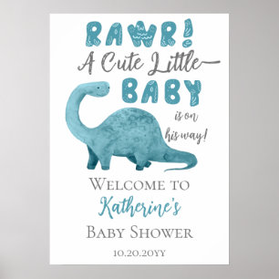 Poster Rawr Un mignon petit bébé est sur le chemin Baby s
