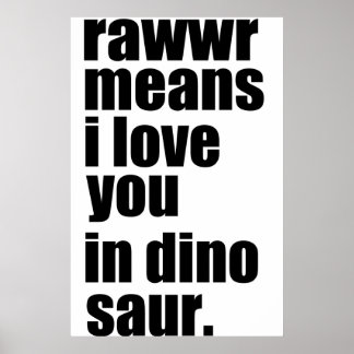Poster rawwr signifie que je vous aime en dinosaure
