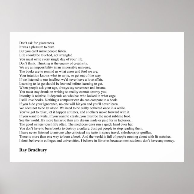 Poster Ray Bradbury (Devant)