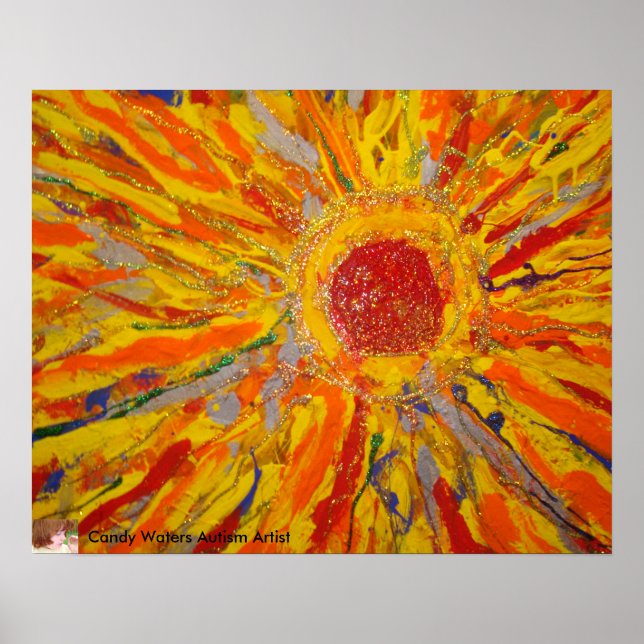 Poster "Ray of Hope" de Candy Waters Artiste de l'autisme (Devant)