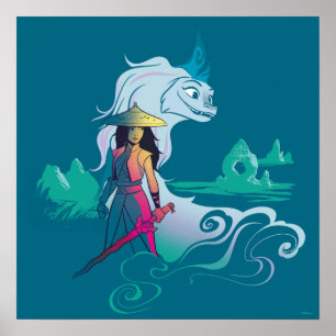 Poster Raya et la Dernière Pop de couleur Dragon