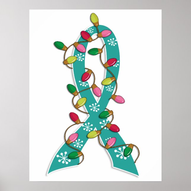 Poster Rayon de Noël du cancer de l'ovaire (Devant)