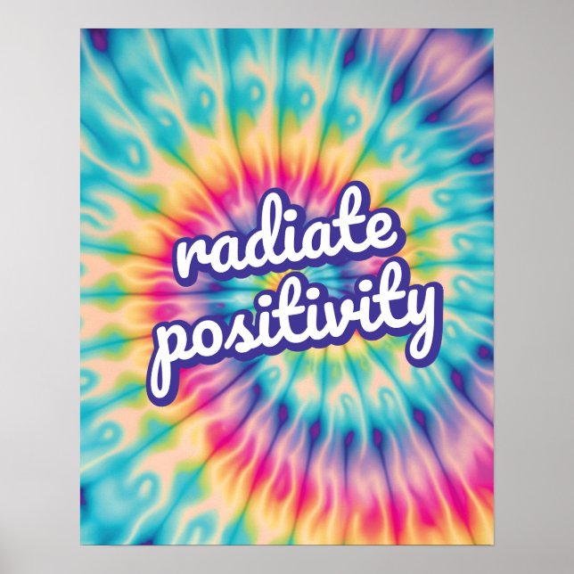 Poster Rayon Positivité Super Cravate-Dye Inspirationnel (Devant)