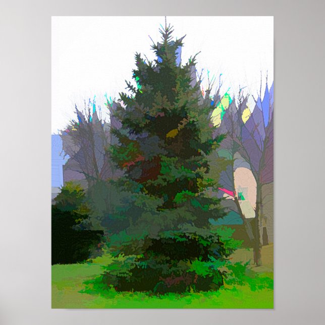 Poster Rayonnement de l'arbre des pins dans les variation (Devant)