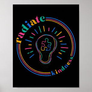 Poster Rayonner Kindness Retro Puzzle Puzzle Autisme Aw
