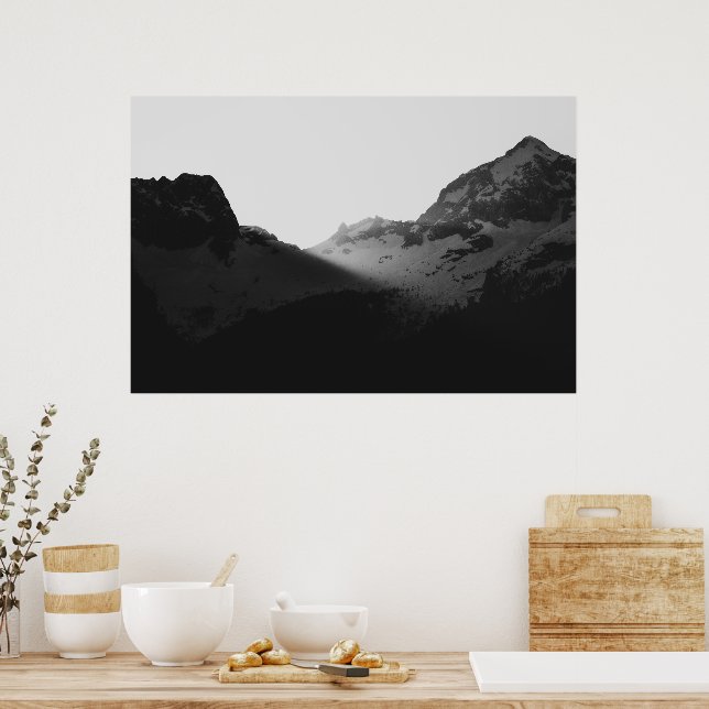 Poster Rayons de soleil sur les montagnes (Cuisine)