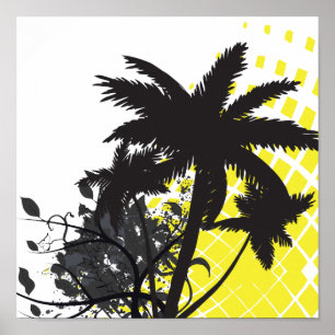 Poster rayons palmiers