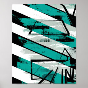Poster Rayures Angulaires avec Textures de Pinceau Sarcel