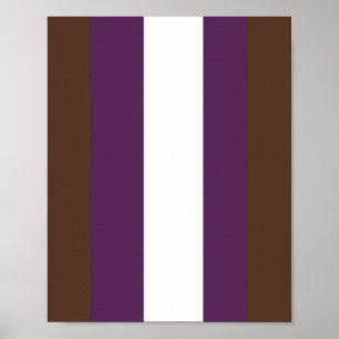 Poster rayures Brown, violettes et blanches