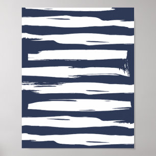 Poster Rayures de coup de pinceau gras