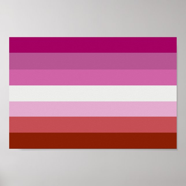 Poster Rayures du drapeau de fierté lesbienne (Devant)