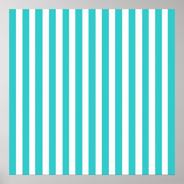 Poster Rayures Modernes Turquoise (Devant)