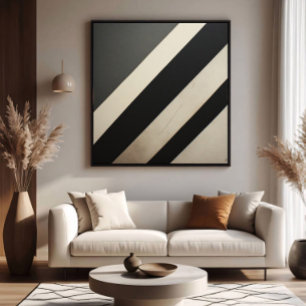 Poster Rayures noires et blanches gras Minimaliste