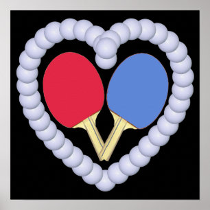 Poster RB Ping Pong Paddle Coeur