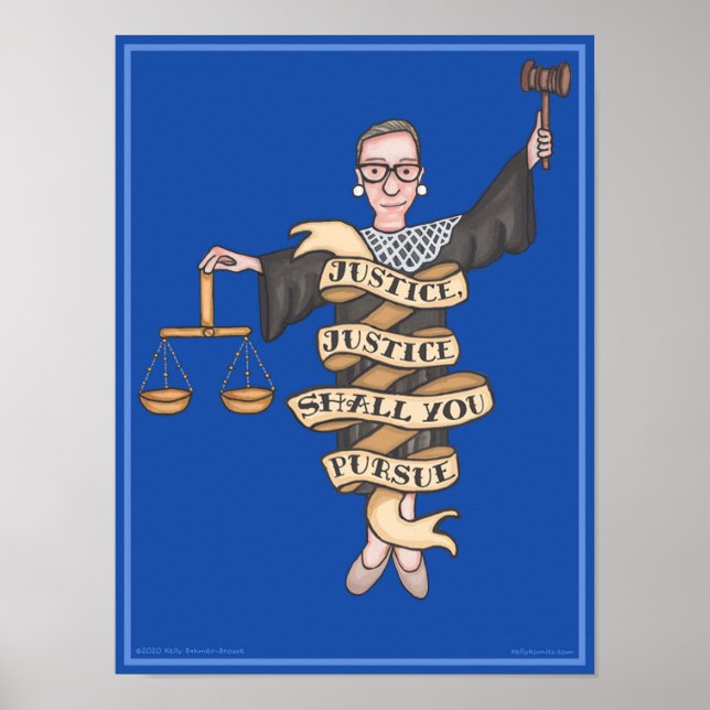 Poster RBG "Justice, Justice, Tu Pourras Poursuivre" (Devant)