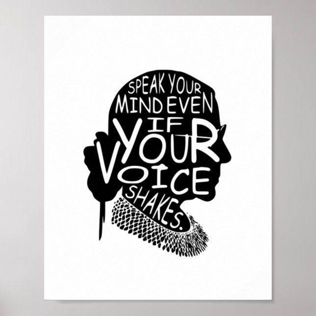 Poster RBG Parle De Ton Esprit Même Si Ta Voix Tire (Devant)