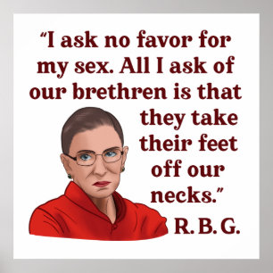 Poster RBG Ruth Bader Ginsburg Citation Droits des femmes