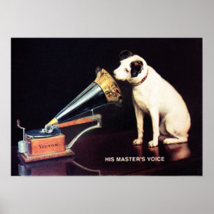 Poster RCA Victor Sa Masters Voix par Francis Barraud Ad