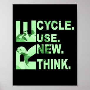 Poster Re Cycle Utiliser Nouveau Pensez Hommes Femmes Rec