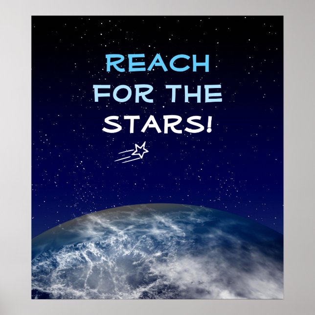 Poster Reach for the Stars Planet Earth Flying Star (Devant)