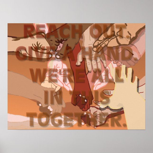 Poster Reach Out Give a Hand (Devant)
