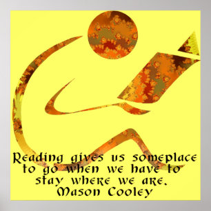 Poster Reader Golden Quote Print
