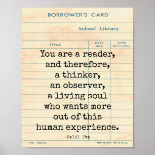 Poster Reader Human Experience Salil Jha Quote Wall Art
