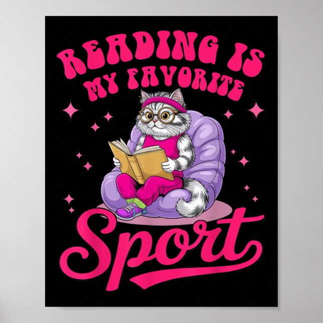 Poster Reading Is My Favorite Srt Funny Cat Book Lover Li (Devant)