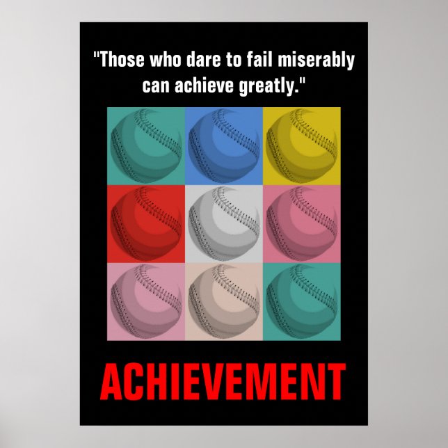 Poster Réalisation Baseball Inspiration Motivationnelle (Devant)