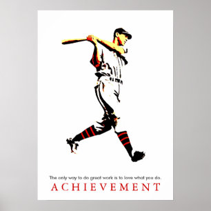 Poster Réalisation Motivationnel Retro Baseball Player