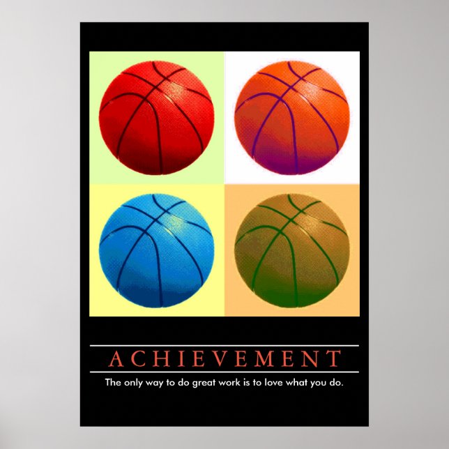Poster Réalisation Motivationnelle Basketball Pop Art (Devant)