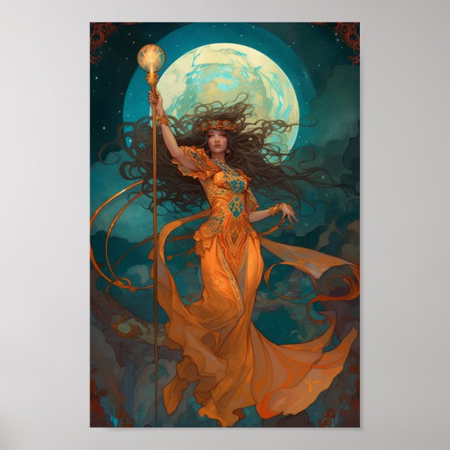 Poster Realm Walkers : "Sorcière élémentaire" art imagina (Devant)