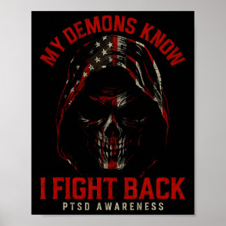 Poster Reaper Ptsd Mes Démons Savent Que Je Lutte Contre