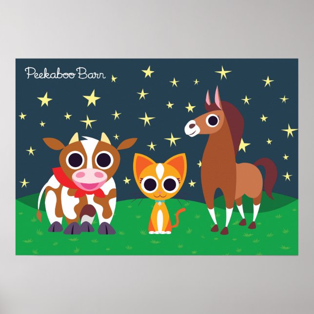 Poster Reba, Purrl et Zora la nuit (Devant)