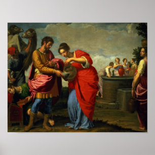 Poster Rebecca et Eliezer au puits, vers 1626-27