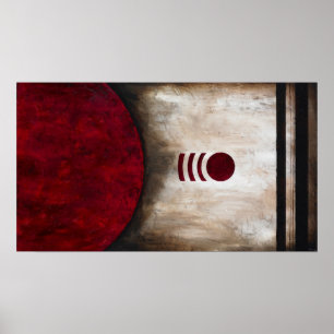 Poster Rebond - art abstrait rouge