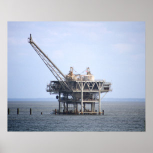 Poster Rebord industriel dans la couleur de l'océan du Go