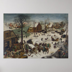 Poster Recensement à Bethléem par Pieter Bruegel