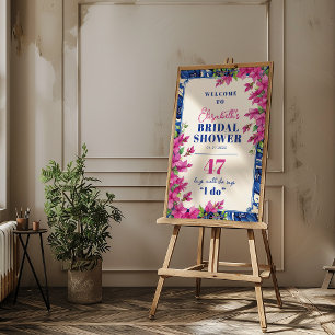 Poster Réception de mariage Bougainvillée rose Carrelage 
