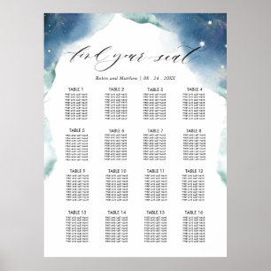 Poster Réception de mariage céleste 16 Panneau de la cart