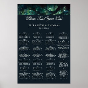 Poster Réception de mariage enchantée Siège alphabétique