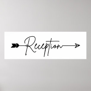 Poster Reception direction sign, wedding arrow sign right