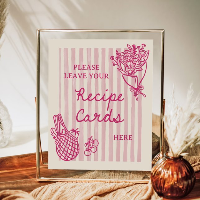 Poster Recette de Baby Shower Mariée Dessinée à la Main H (Créateur téléchargé)