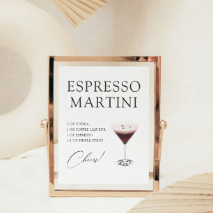 Poster Recette de bar à cocktail Espresso Martini